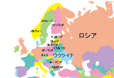 ウクライナと周辺諸国の位置関係